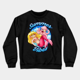 Summer Vibes blonde Mermaid Crewneck Sweatshirt